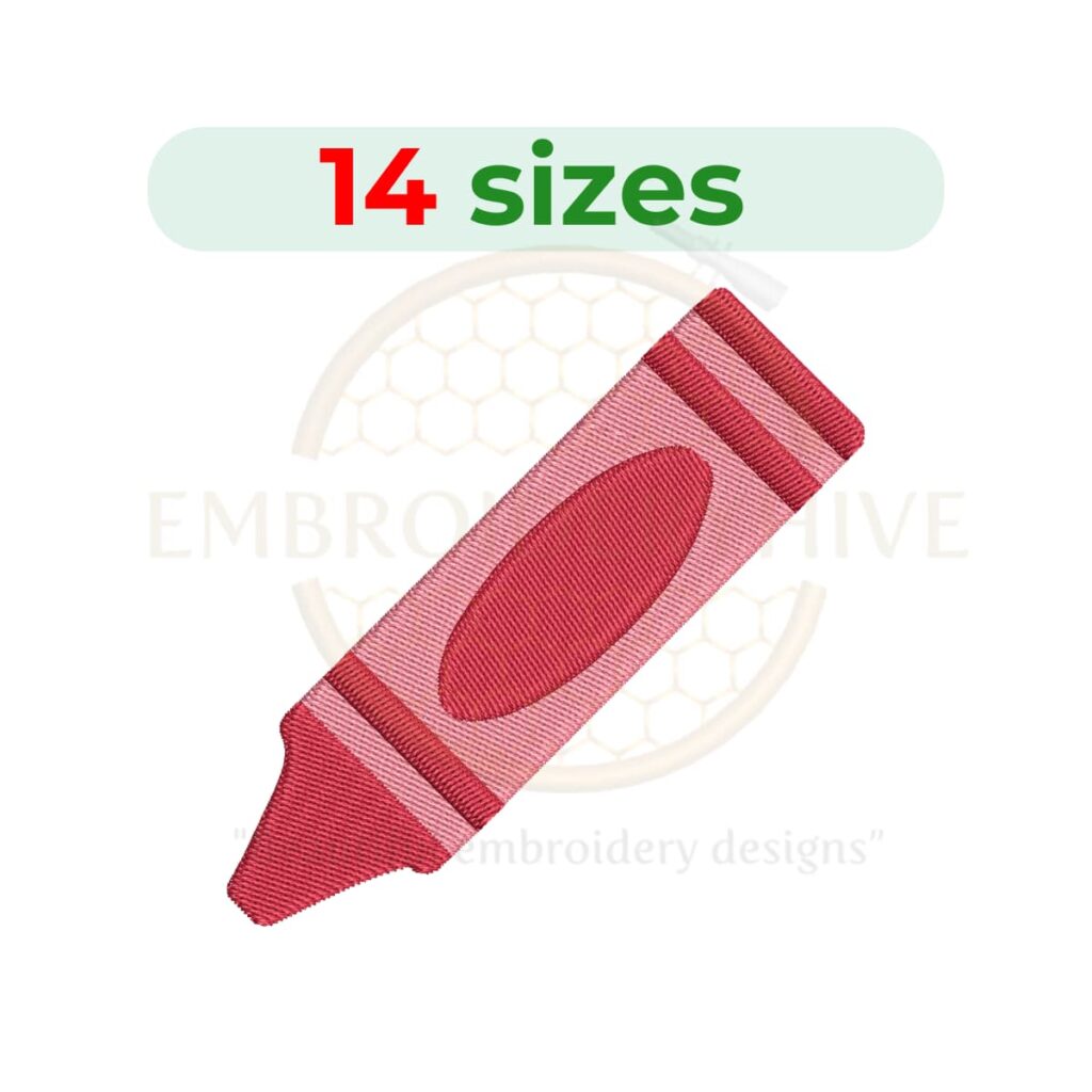 crayon embroidery design, crayon machine embroidery design 1 to 7.5 inch instant download
