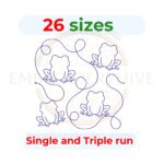 frog quilting embroidery design edge to edge quilt block frog end to end quilting design instant download