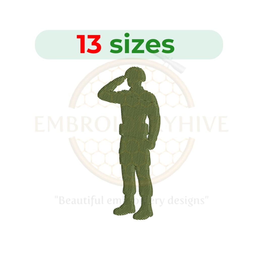 green army man embroidery design, toy soldier machine embroidery design 1.5 to 7.5 inch instant download