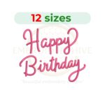 happy birthday embroidery design lettering embroidery celebration design machine embroidery instant download
