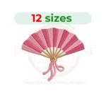 japanese fan embroidery design, folding fan machine embroidery design 2 to 7.5 inch instant download