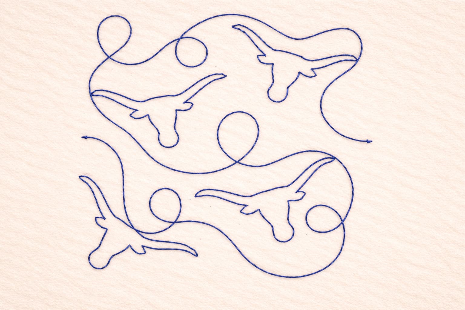 Longhorn End to End Quilting Embroidery Design - Image 5