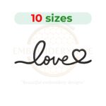 love embroidery design lettering romantic embroidery machine design instant download