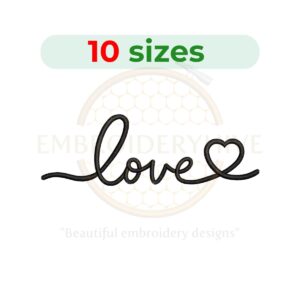 love embroidery design lettering romantic embroidery machine design instant download