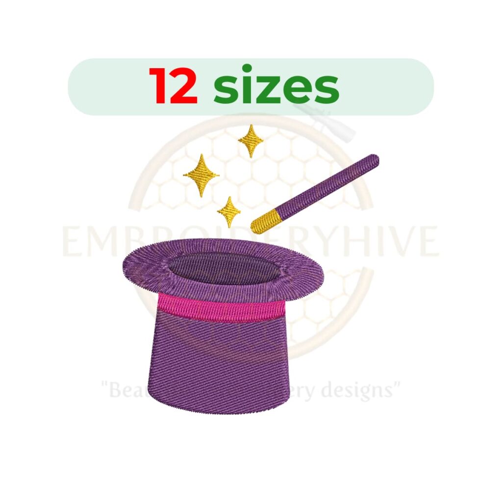 magician hat embroidery design magic hat embroidery machine design instant download