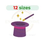 magician hat embroidery design magic hat embroidery machine design instant download