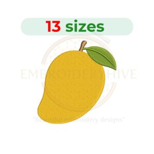 mango embroidery design, mango fruit machine embroidery design 1.5 to 7.5 inch instant download