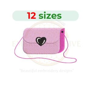 purse handbag embroidery design, handbag machine embroidery design 2 to 7.5 inch instant download