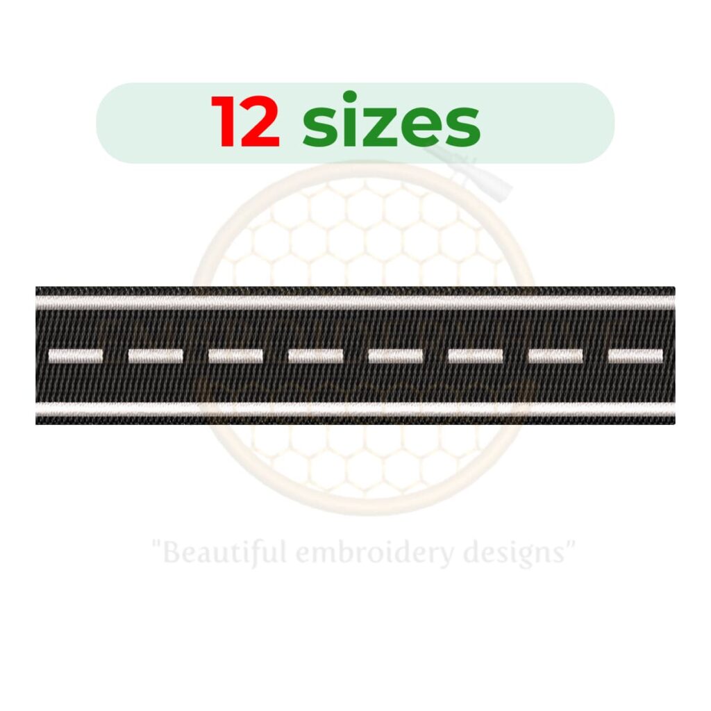 road embroidery design, road path machine embroidery design 2 to 7.5 inch instant download