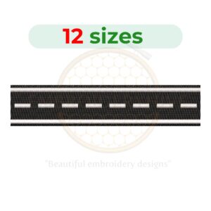 road embroidery design, road path machine embroidery design 2 to 7.5 inch instant download