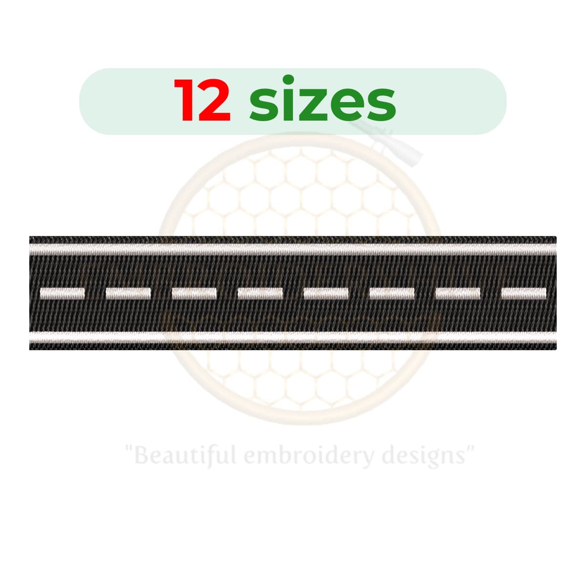 road embroidery design, road path machine embroidery design 2 to 7.5 inch instant download