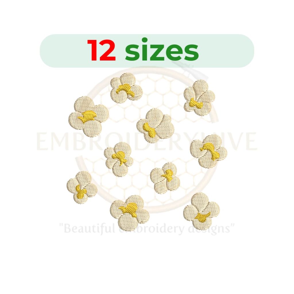 scattered popcorn embroidery design popcorn pattern machine embroidery snack design instant download