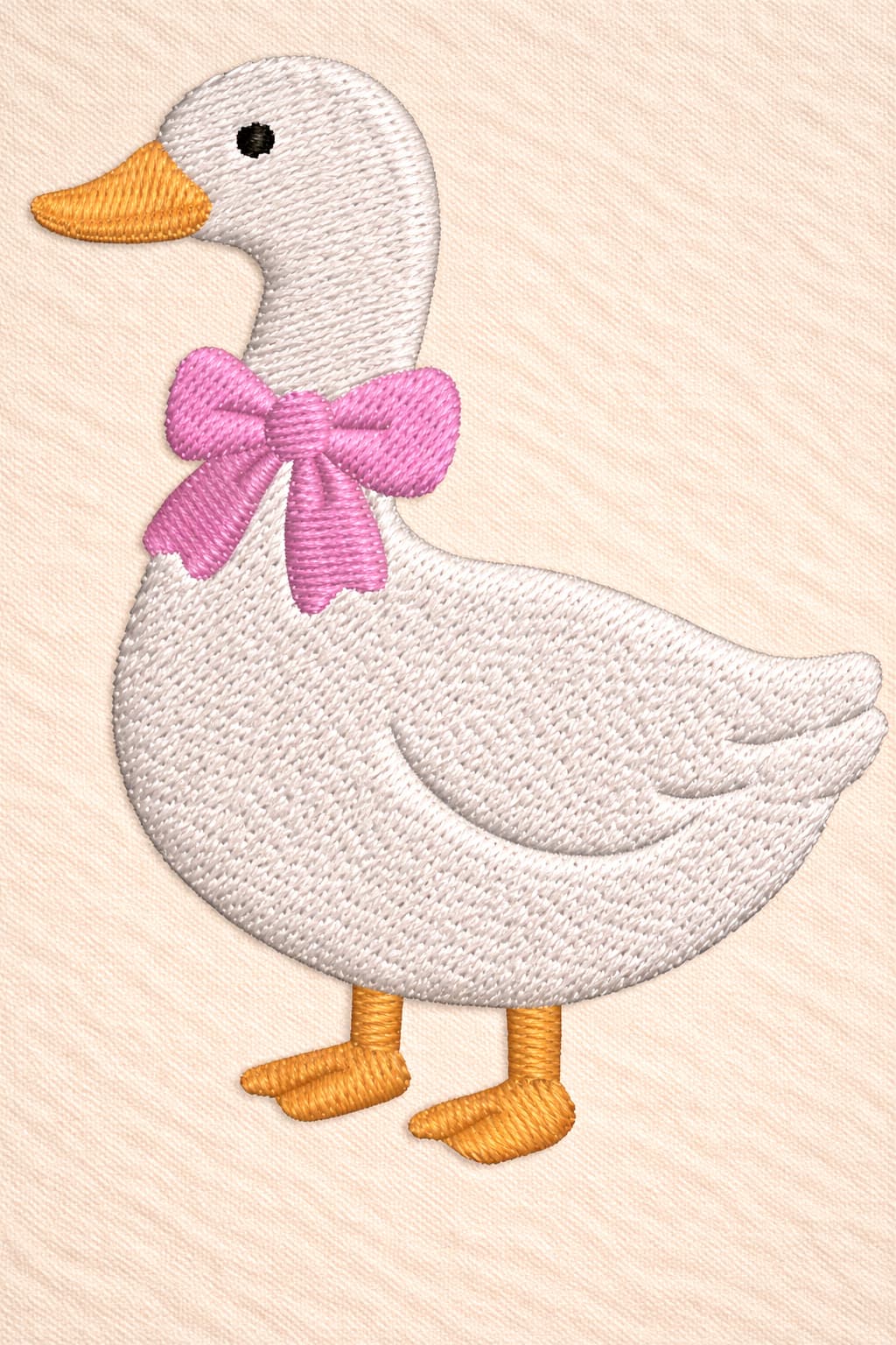 Silly goose with bow embroidery design - Image 3