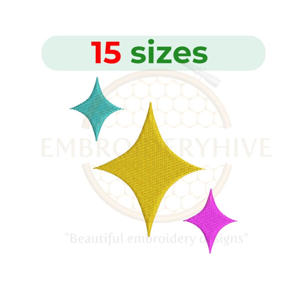 sparkle embroidery design, star sparkle machine embroidery design 0.75 to 7.5 inch instant download