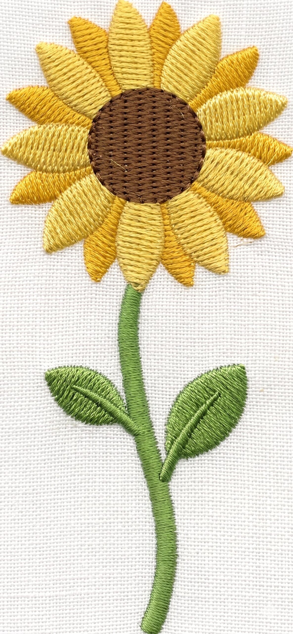 Sunflower with stem embroidery design - Image 3