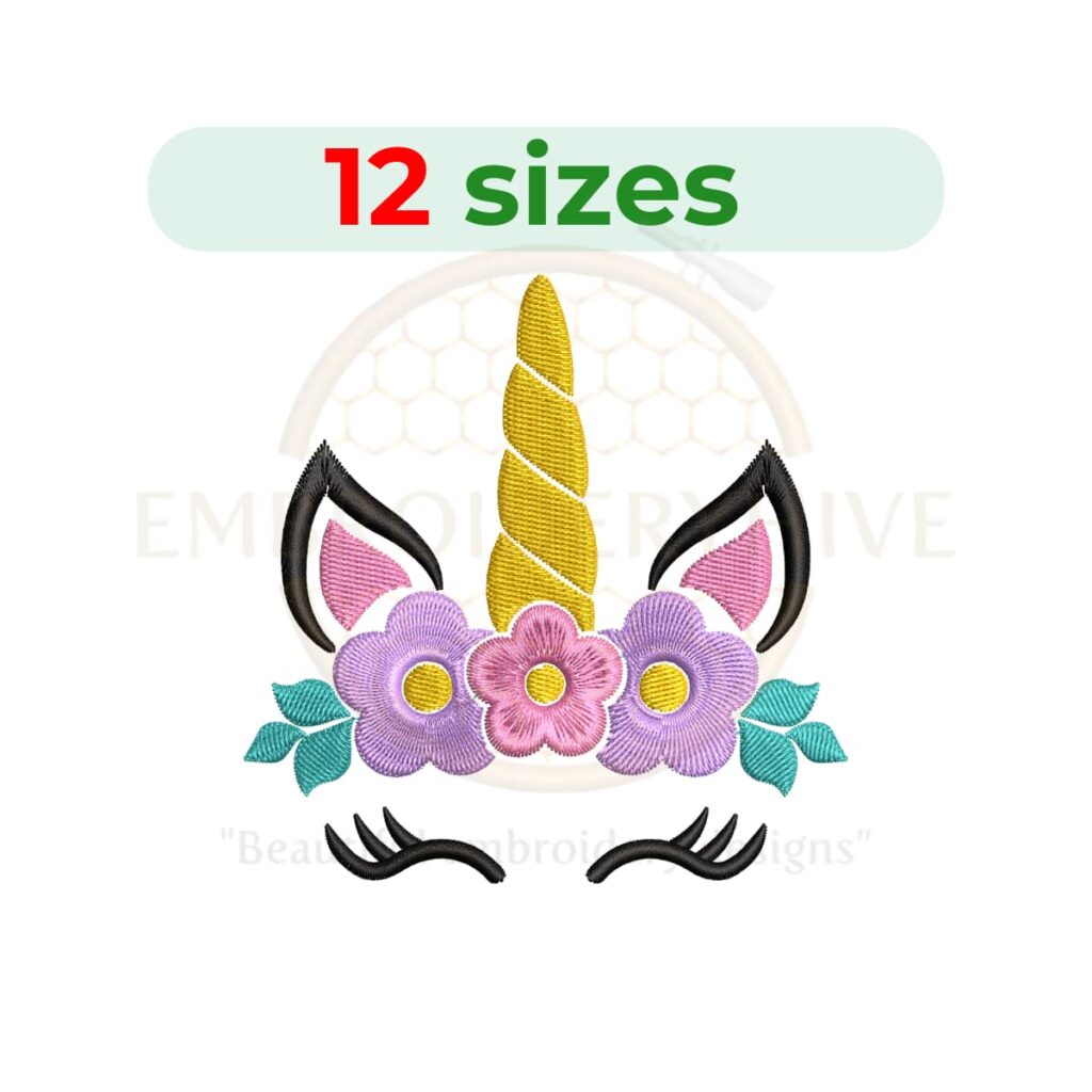 unicorn head embroidery design cute unicorn machine embroidery design instant download