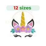 unicorn head embroidery design cute unicorn machine embroidery design instant download