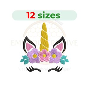 unicorn head embroidery design cute unicorn machine embroidery design instant download