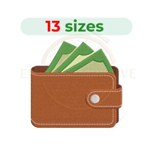 wallet embroidery design, wallet machine embroidery design 1.5 to 7.5 inch instant download