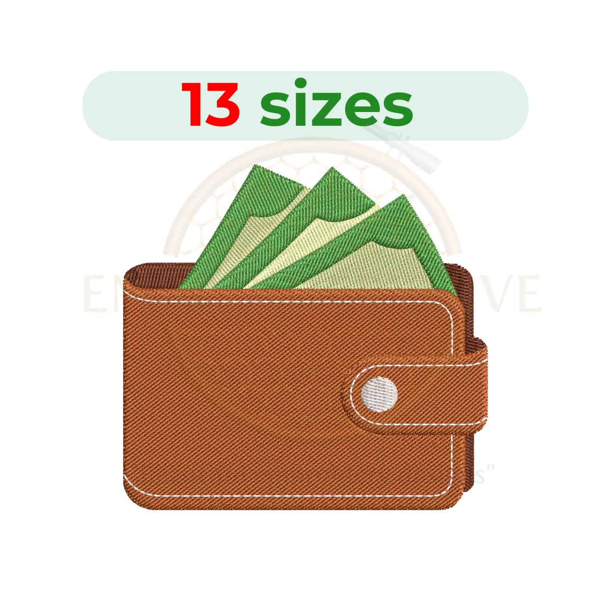 wallet embroidery design, wallet machine embroidery design 1.5 to 7.5 inch instant download