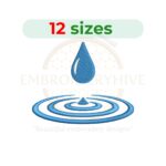 water drop embroidery design, water droplet machine embroidery design 2 to 7.5 inch instant download