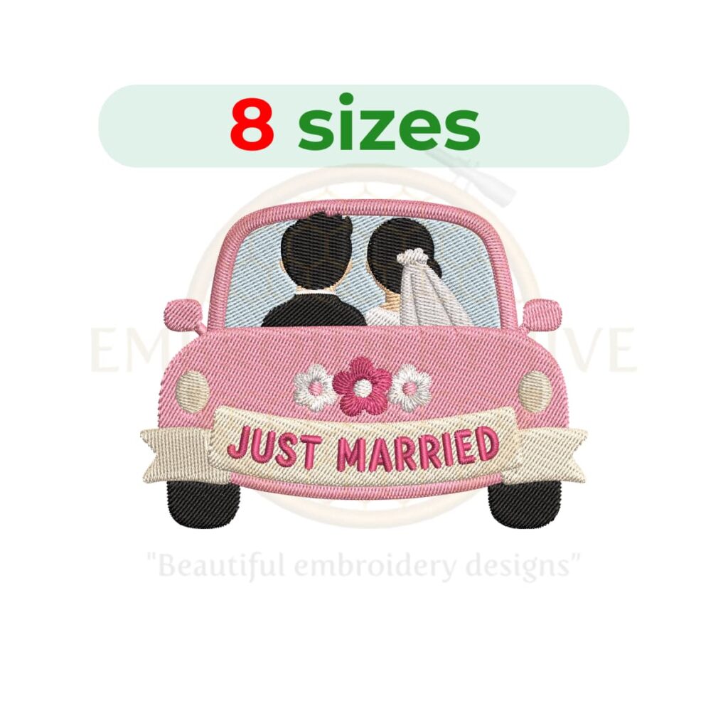 wedding car embroidery design bridal car machine embroidery design instant download