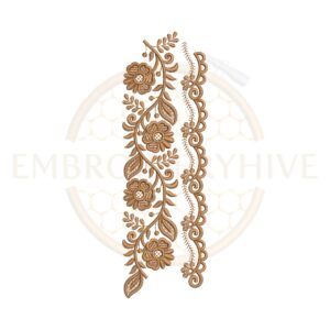 royal floral scroll border embroidery design floral lace machine embroidery instant download