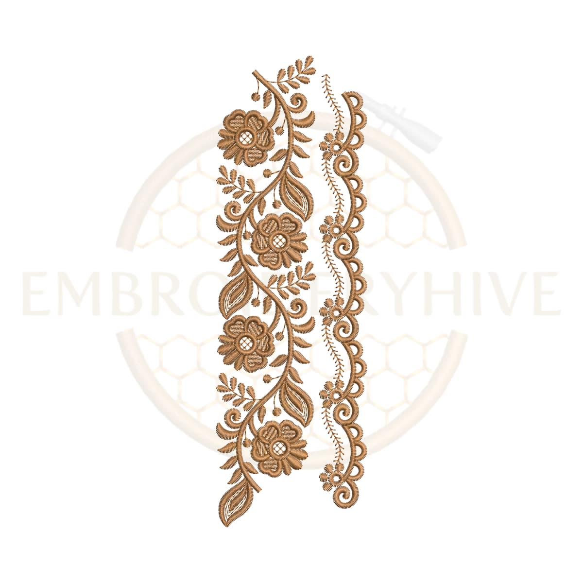 royal floral scroll border embroidery design floral lace machine embroidery instant download