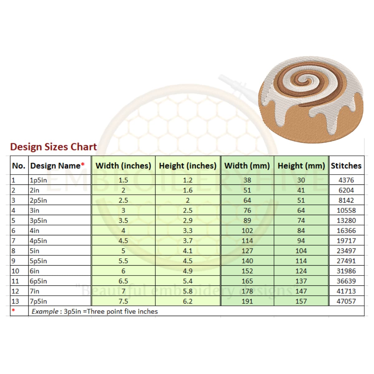 Cinnamon role embroidery design - Image 2