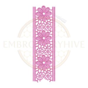 floral geometric lace border embroidery design floral border machine embroidery design instant download