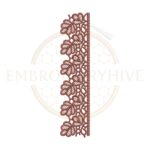 Heart Petal Floral Lace border embroidery design featuring elegant floral petals and decorative lace details in a long border style for home decor and clothing projects.