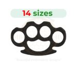 Brass knuckles machine embroidery design digital download available in multiple sizes from 1 to 7.5 inches for embroidery machines.