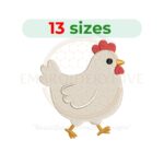 cute chicken embroidery design farm animal machine embroidery instant download