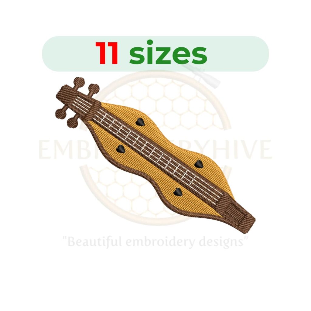 dulcimer embroidery design musical instrument machine embroidery instant download