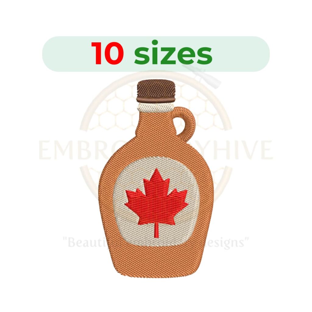 maple syrup embroidery design syrup bottle machine embroidery instant download