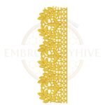 Leaf Vine Lace border embroidery design for machine embroidery, instant download digital leaf vine lace border pattern for home décor and clothing projects.