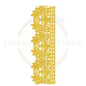 Leaf Vine Lace border embroidery design for machine embroidery, instant download digital leaf vine lace border pattern for home décor and clothing projects.
