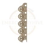 Royal Fan Lace border embroidery design for machine embroidery, instant download digital lace border pattern for home décor and clothing projects.