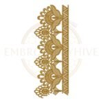 Royal Lotus Lace border embroidery design for machine embroidery, instant download digital lotus floral lace border pattern for home décor and clothing projects.