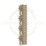 Sunburst Lace border embroidery design for machine embroidery, instant download digital floral lace border pattern for home décor and clothing projects.