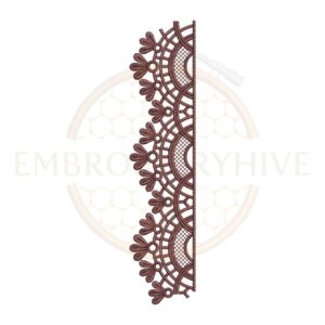 Daisy Arch Lace border embroidery design for machine embroidery, instant download digital border pattern for home décor and clothing projects.