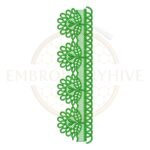 Scallop Floral Lace border embroidery design for machine embroidery, instant download digital scalloped floral lace border pattern for home décor and clothing projects.