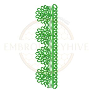 Scallop Floral Lace border embroidery design for machine embroidery, instant download digital scalloped floral lace border pattern for home décor and clothing projects.