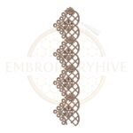 Vintage Floral Trellis border embroidery design for machine embroidery, instant download digital floral trellis lace border pattern for home décor and clothing projects.