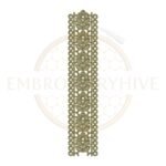 Olive Floral Eyelet Lace border embroidery design for machine embroidery, instant download digital floral eyelet lace border pattern for home décor and clothing projects.
