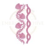 Floral Border Embroidery Design Daisy Vine Lace (E-1129) machine embroidery pattern for tablecloths, curtains, pillow covers, dresses, and home décor. Instant digital download in DST, PES, JEF, EXP, HUS, PEC, VIP, PCS, CSD, VP3, and XXX formats.