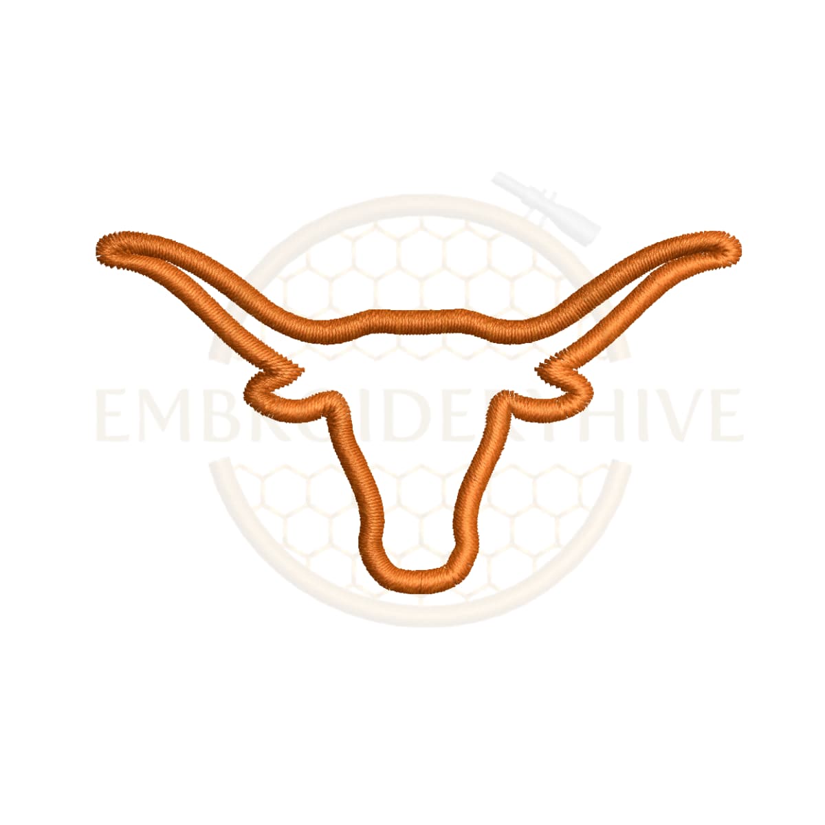 Longhorn Applique Embroidery Design (2–6.5 inch) - Image 2
