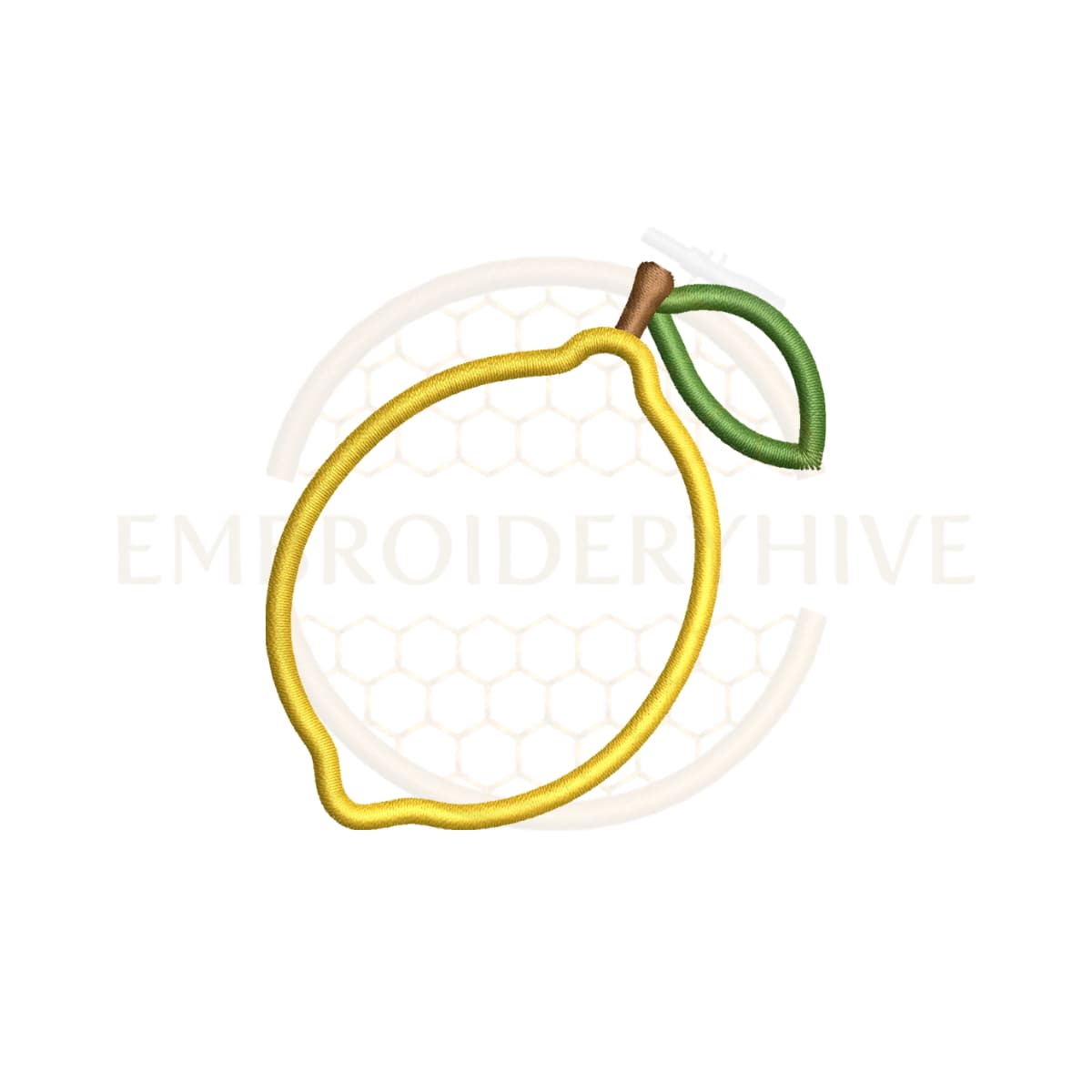 Lemon Applique Embroidery Design (1.5–7.5 inch) - Image 2