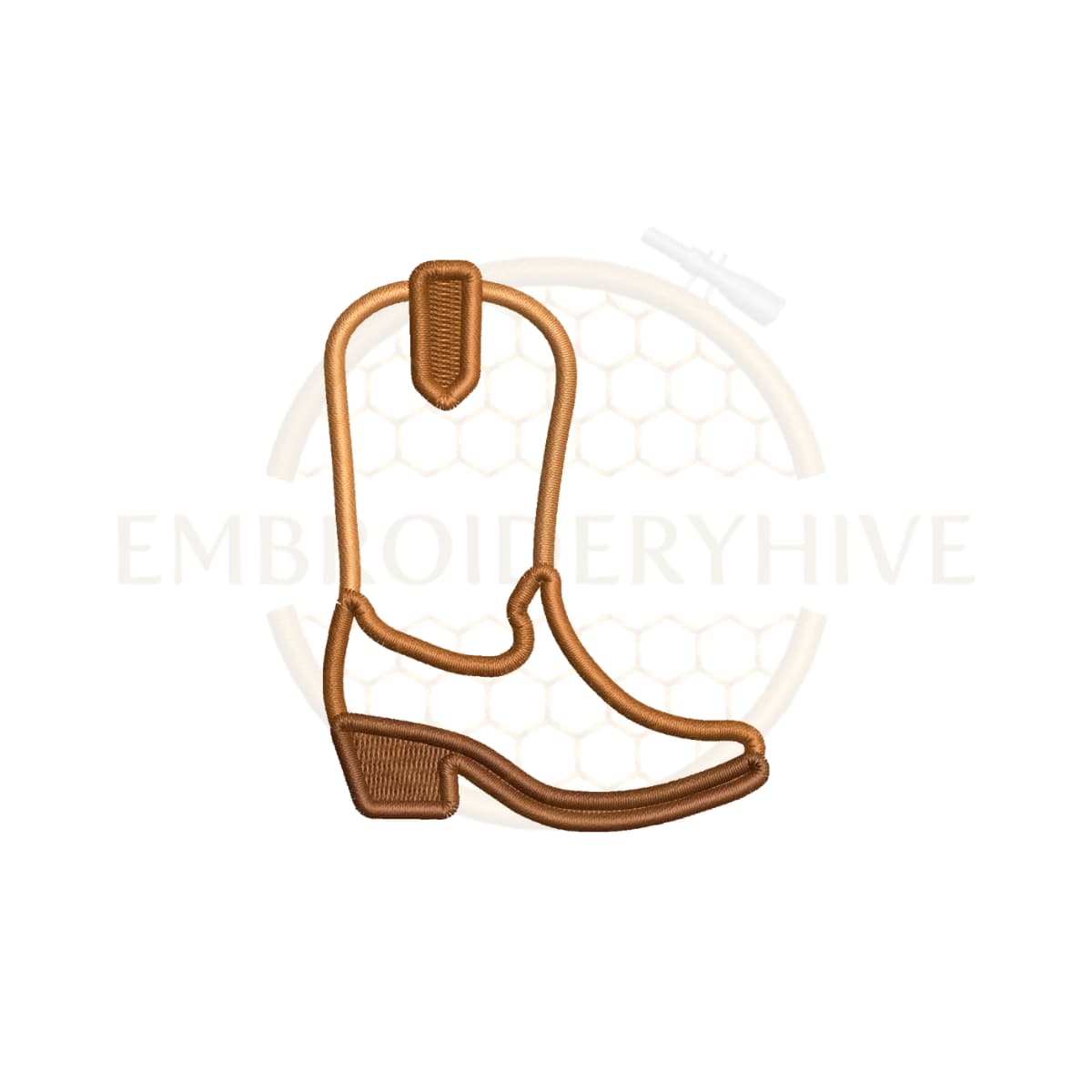 Cowboy Boot Applique Embroidery Design (2–7.5 inch) - Image 2