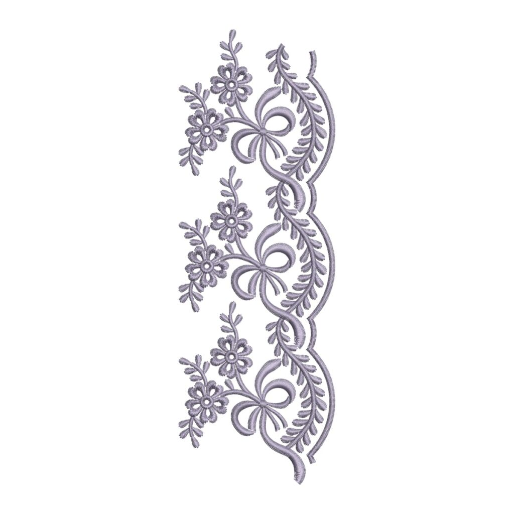 Botanical Floral Vine Edge border embroidery design (E-1152) machine embroidery pattern for tablecloths, towels, pillow covers, curtains, dresses, kurtis, kaftans, and home décor. Digital download in multiple embroidery formats.